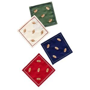 Anthropologie x Frasier Sterling Football Cocktail Napkins Set of 4 - NWT